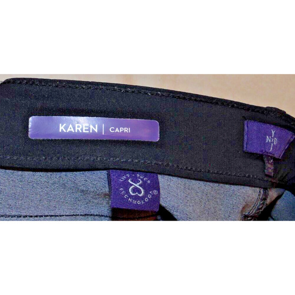 NYDJ Jeans Womens Size 2 Black Karen Capri‎ Mid Rise Cotton Blend Lift and Tuck - Picture 9 of 14